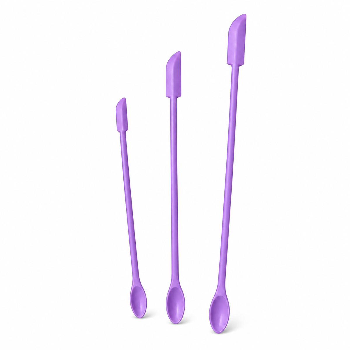 ✨ 3-Piece Mini Silicone Spatula Set – Double-Ended Jar & Makeup Scrapers 💜
