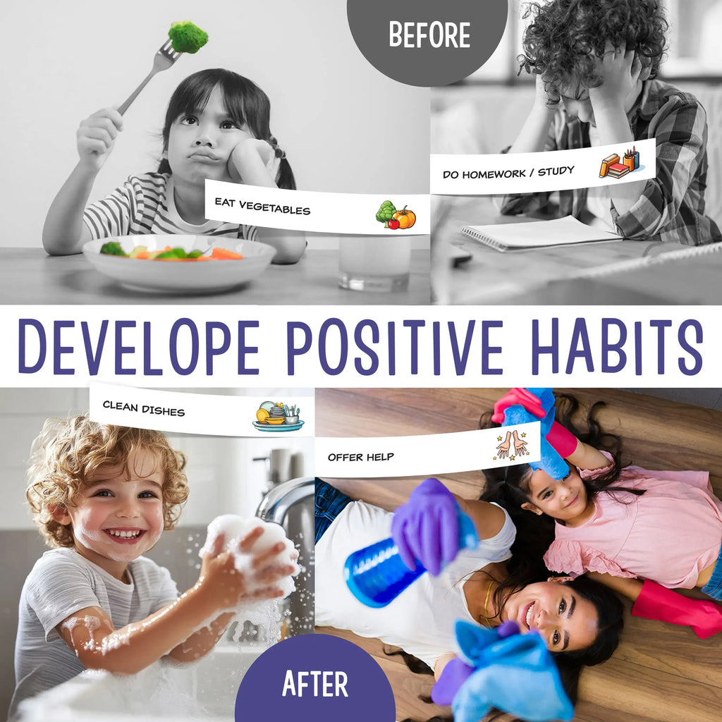 Magnetic Kids Daily Routine Chore Chart, Visual Task Board with Stickers & Icons, Autism & ADHD Kids Routine Tool