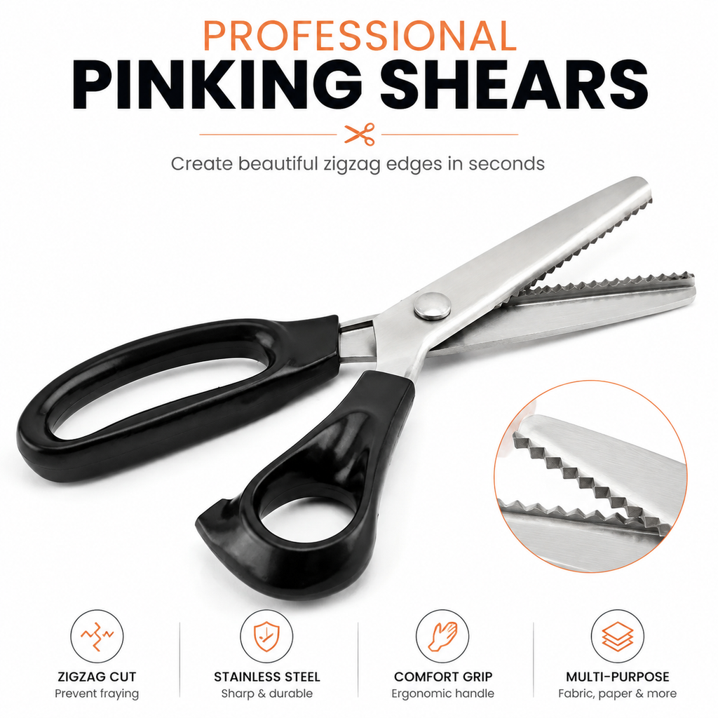 🔥LAST DAY 49% OFF✂️ Professional Pinking Shears – Stainless Steel Zigzag Fabric Cutting Scissors