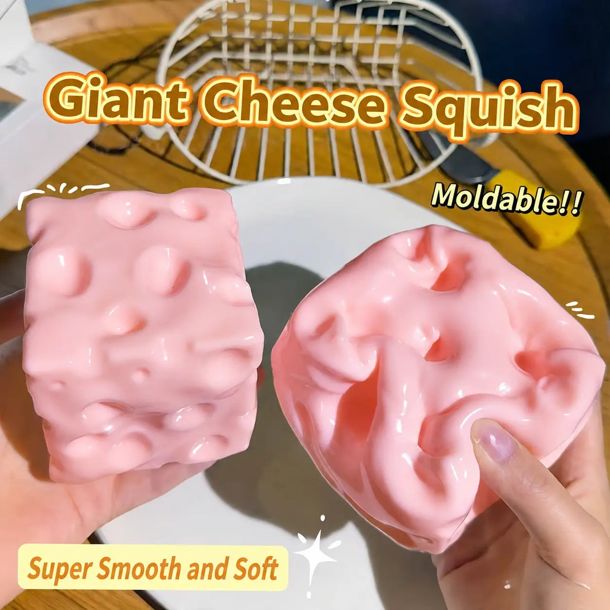 🧀🤏 Squeeze the Stress Away – The Adorably Squishy Cheese Cube Fidget Toy 😌✨