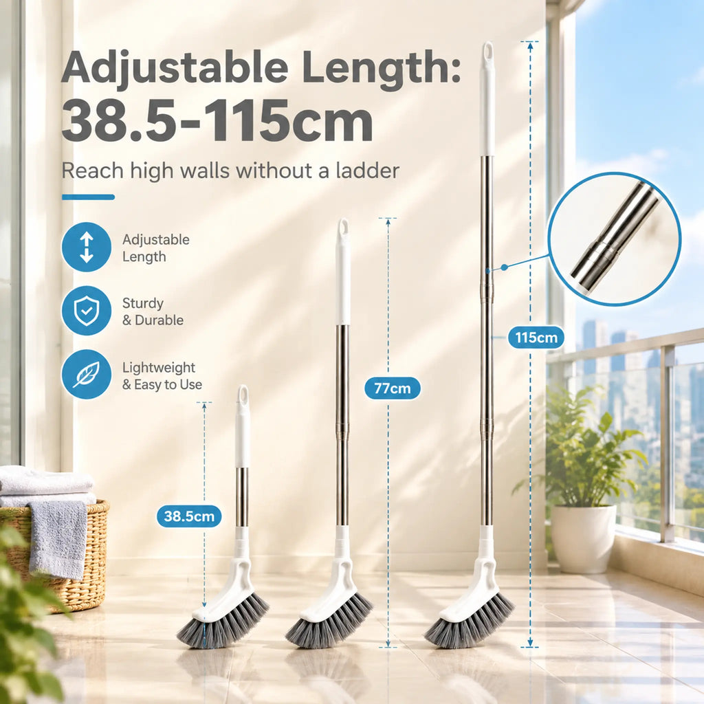 2-Pack Telescopic Crevice Cleaning Brush – Adjustable Stainless Steel Long Handle