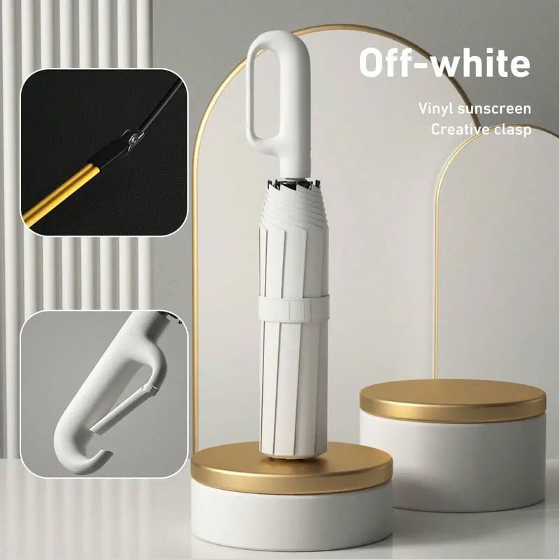 ☂️🌧️ Portable Automatic Folding Umbrella – Windproof & Waterproof with Loop Buckle 🌬️✨