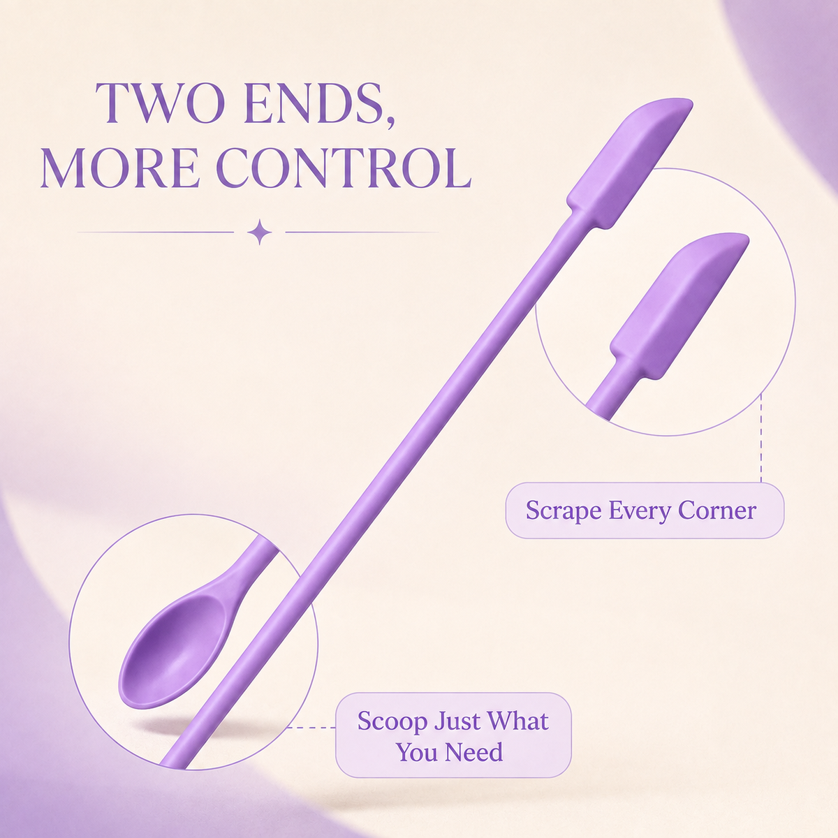 ✨ 3-Piece Mini Silicone Spatula Set – Double-Ended Jar & Makeup Scrapers 💜