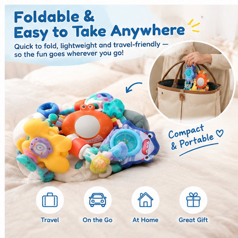 Stroller Hanging Toy – Multifunctional Interactive Sensory Toy for Newborn Early Education and Entertainment (1 Set)