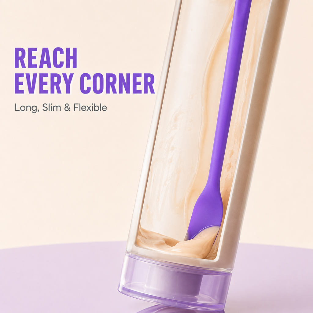 ✨ 3-Piece Mini Silicone Spatula Set – Double-Ended Jar & Makeup Scrapers 💜