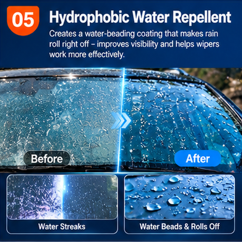 ✨ Powerful Car Glass Cleaner – Removes Oil Film, Stains & Insect Residue | Hydrophobic Windshield Cleaner for a Clearer View