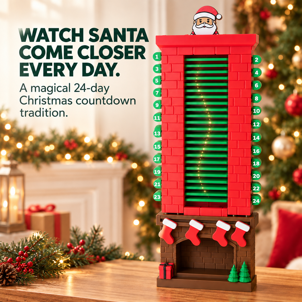 🎅🎅 24-Day Santa Chimney Christmas Countdown Calendar – Interactive Reusable Holiday Decor