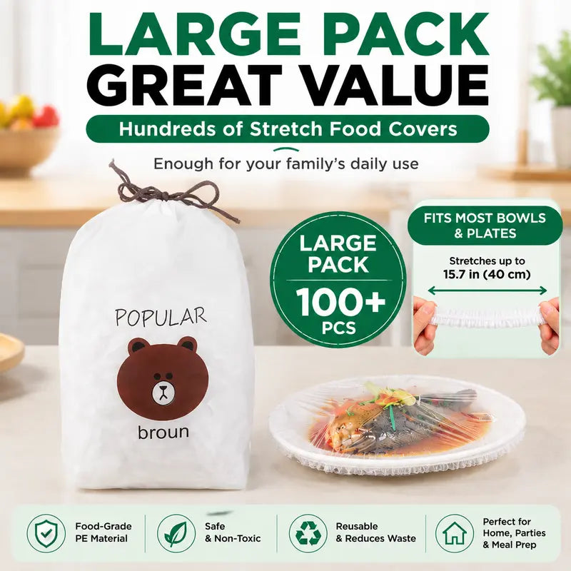 🔥🔥LAST DAY 49% OFF🔥🍽️ Elastic Stretch Bowl Covers 🔁Disposable Microwave Safe Food Storage Covers