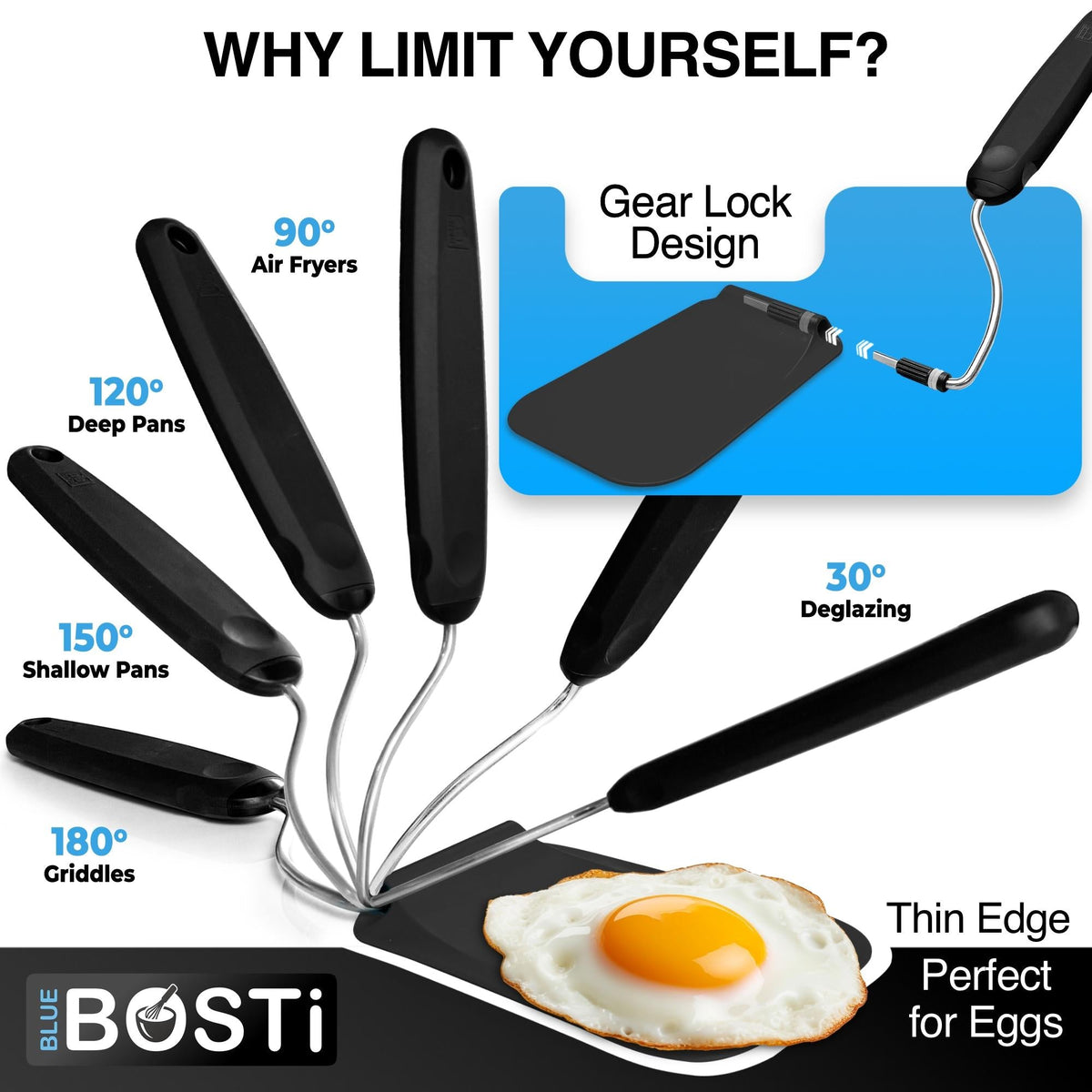 🍳 Adjustable-Angle Spatula – Perfect for Air Fryers & Griddles ✨