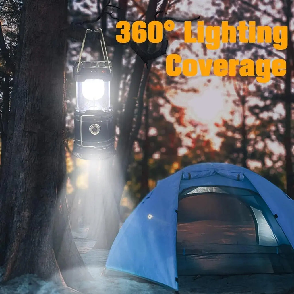 Collapsible Portable LED Camping Lantern – Solar & USB Rechargeable