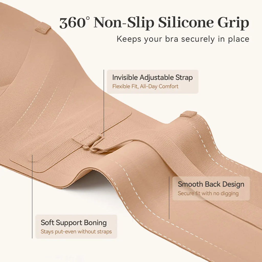 All-Day Non-Slip Front Closure Strapless Bra | Multi-Way Support