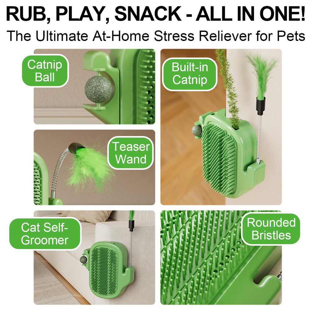 🐱🐱3-in-1 Soft Plastic Cat Corner Groomer with Catnip - Grooming Supplies