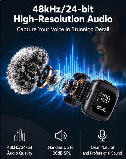 Great Gear for the New Semester! Wireless Microphone — Portable, magnetic, mini clip-on microphone for smartphones (iPhone and Android).