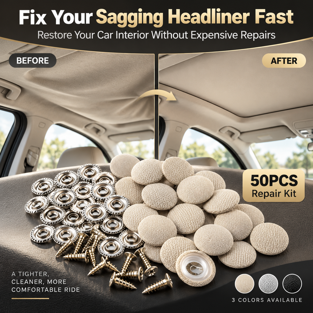 🚗 50-Pack Car Headliner Repair Buttons – Quick DIY Fix for Sagging Roof Liner