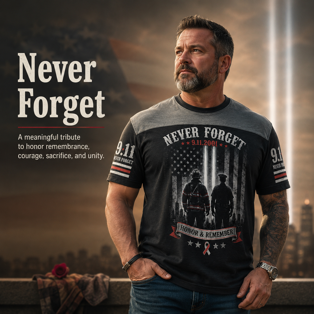 🕊️ 9/11 Memorial Tribute T-Shirt – Twin Towers, Eagle and American Flag Design 🇺🇸 🦅