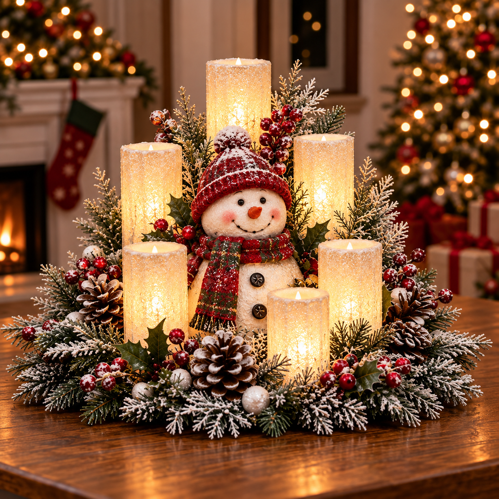 🎅🎄 Christmas Santa Table Centerpiece – Festive Winter Holiday Decor！！！✨