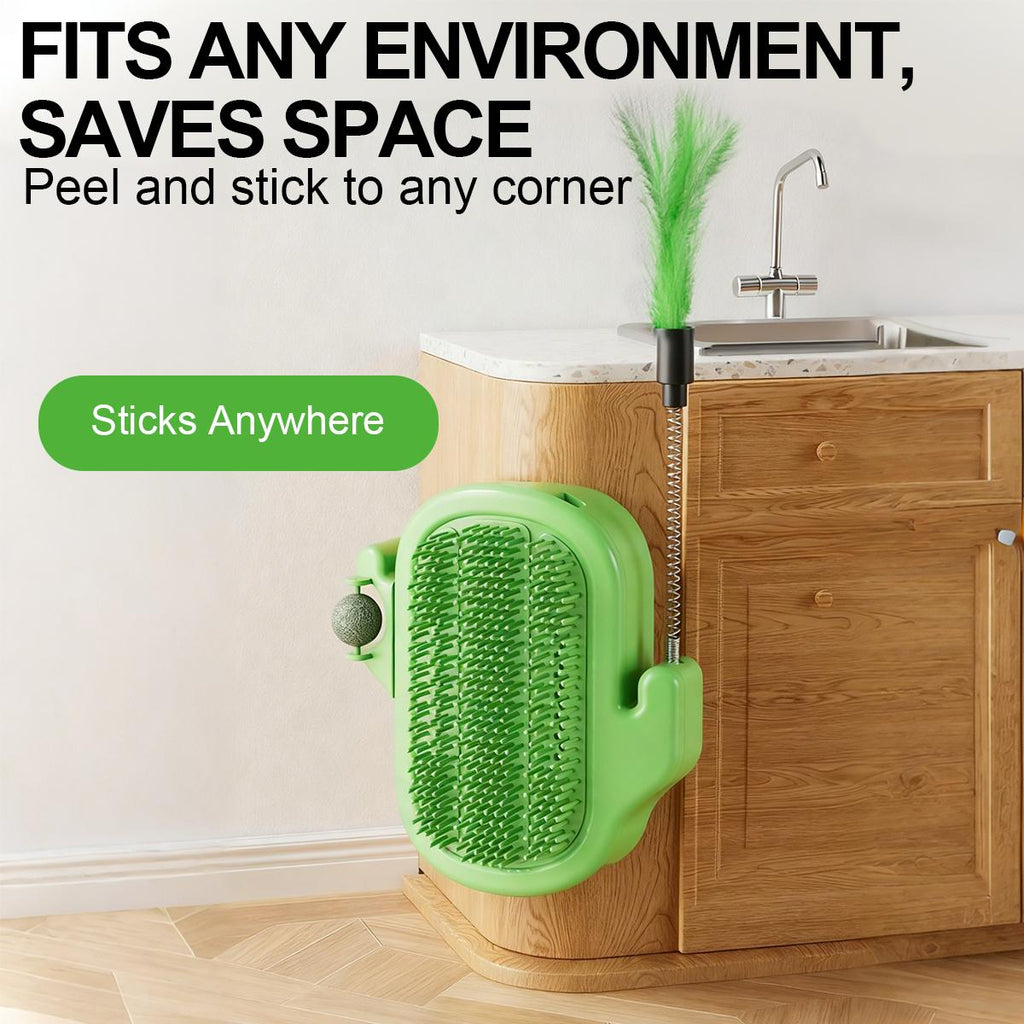 🐱🐱3-in-1 Soft Plastic Cat Corner Groomer with Catnip - Grooming Supplies