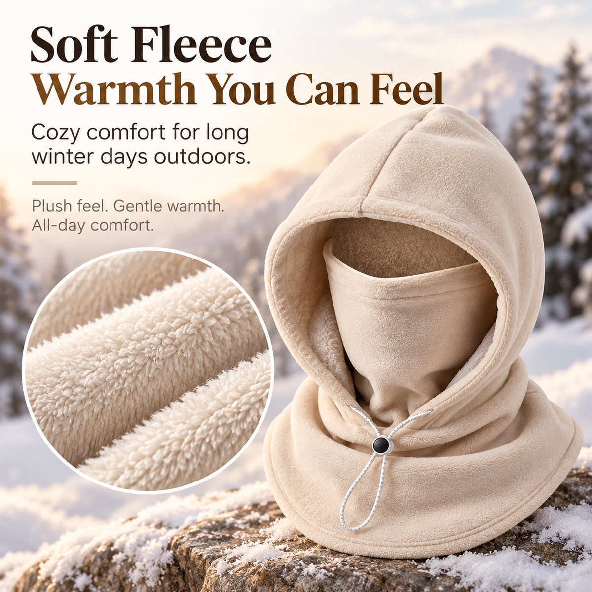 🥶🥶 Fleece Balaclava Hood – Full Face & Neck Winter Protection for Outdoor Adventures