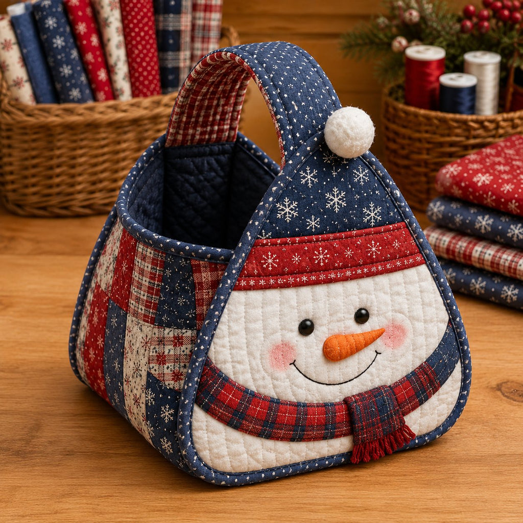 🎄 🎄 Christmas Quilted Carry Basket – DIY Sewing Kit & Finished Basket 🎁