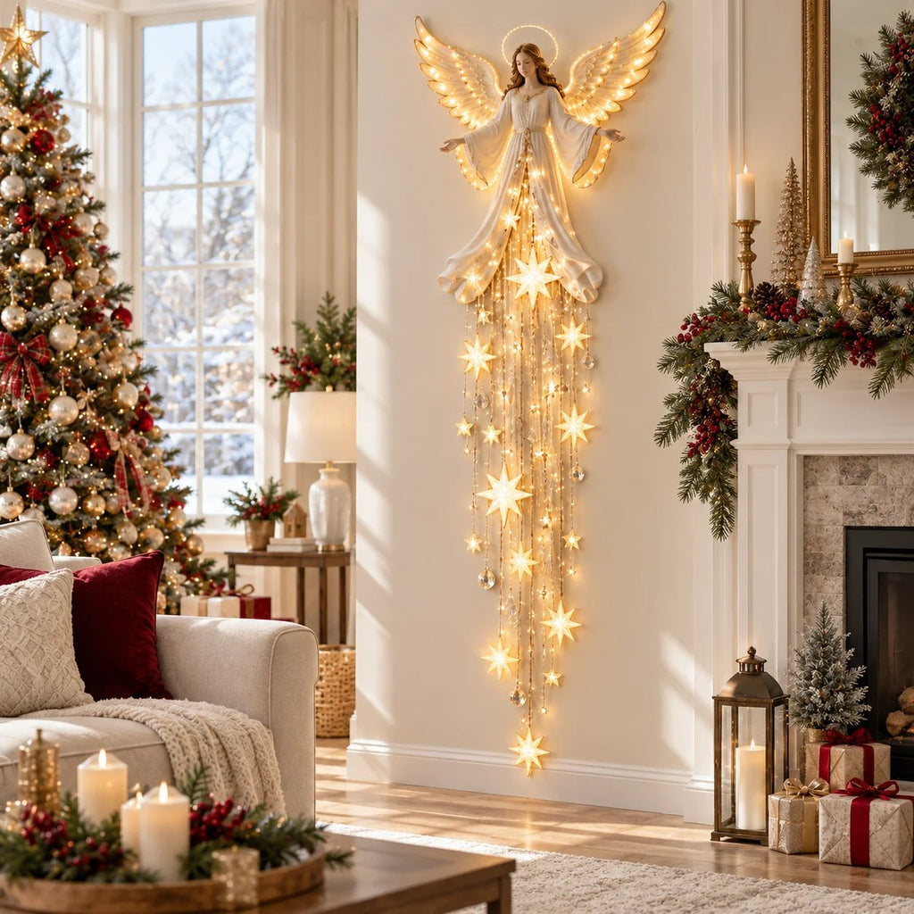 🔥Last Day 49% OFF✨ Angel Blessing Starfall Wall Light™ – Heavenly Christmas Wall Decor