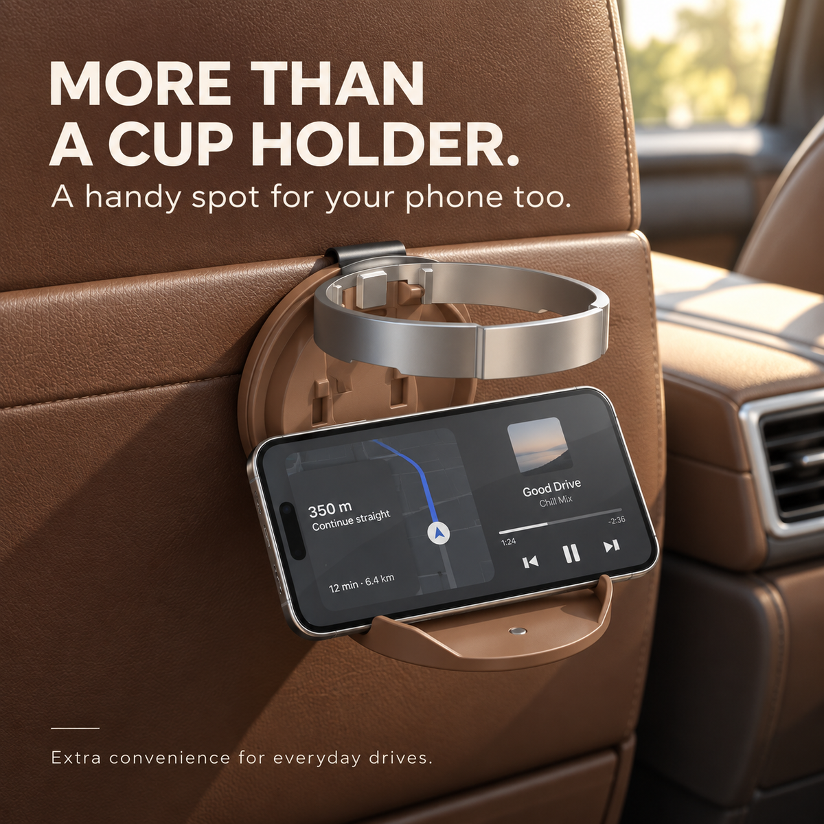 🚗🥤 Universal Foldable Car Cup Holder – Space-Saving Drink & Phone Holder 📱✨
