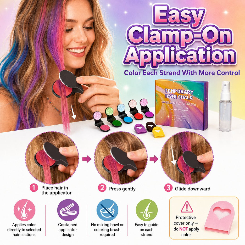 🌈🌈12-Color Temporary Hair Chalk Applicator Set