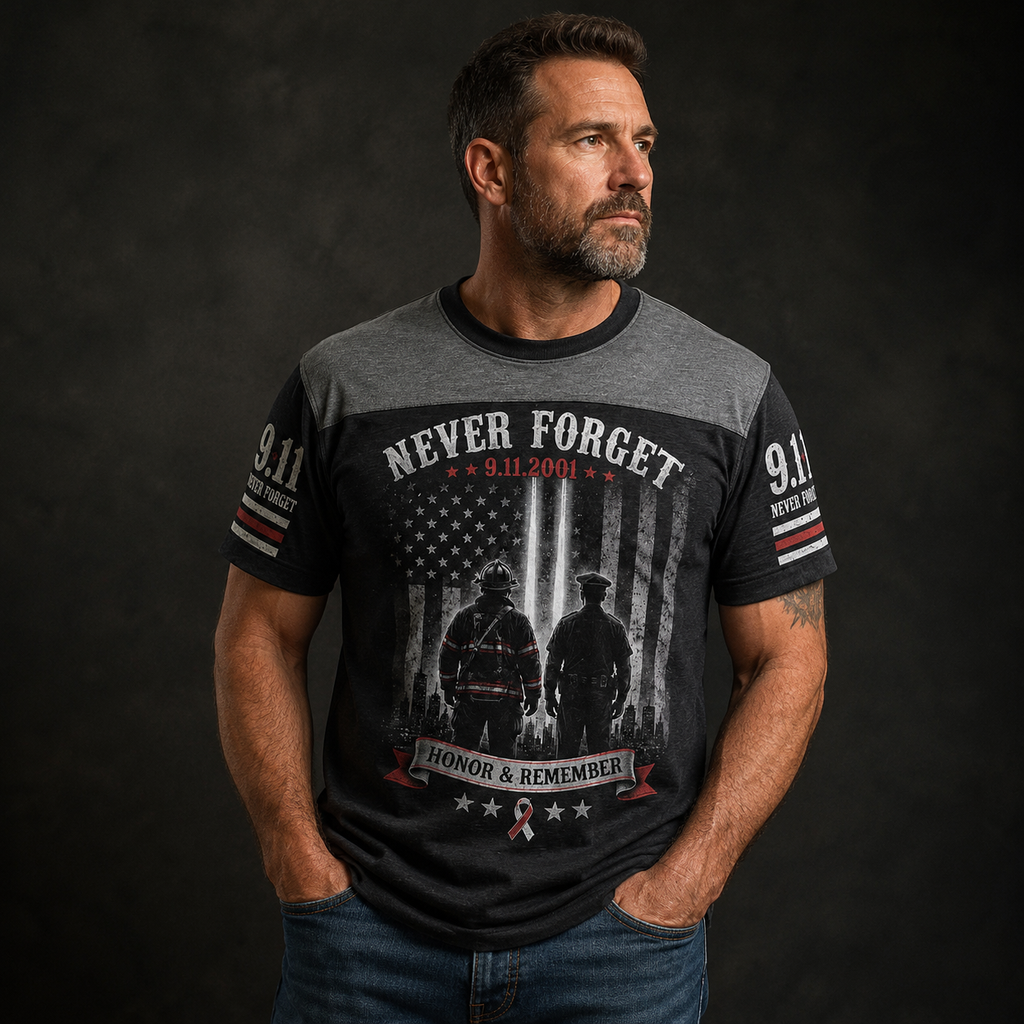 🕊️ 9/11 Memorial Tribute T-Shirt – Twin Towers, Eagle and American Flag Design 🇺🇸 🦅