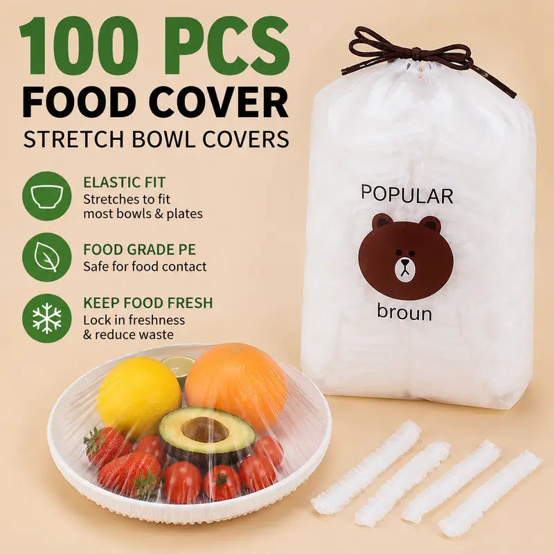 🔥🔥LAST DAY 49% OFF🔥🍽️ Elastic Stretch Bowl Covers 🔁Disposable Microwave Safe Food Storage Covers