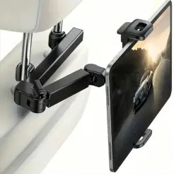 📱📱360° Hands-Free Entertainment – Rotatable Car Headrest Tablet Holder for 5–13" Devices