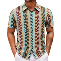 🔥Men's Color-Block Crochet Knit Shirt