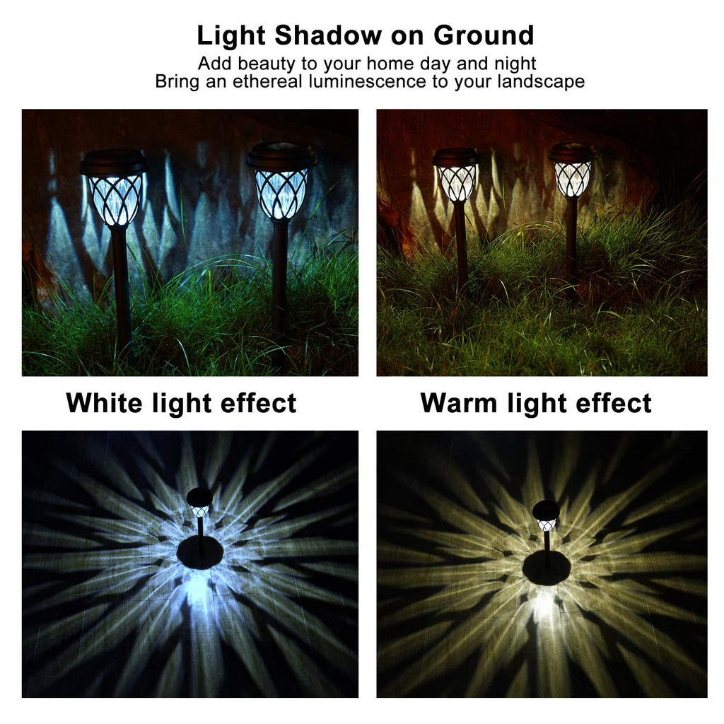 2 Pack Solar Pathway Lights for Outdoor Garden, Walkway & Driveway