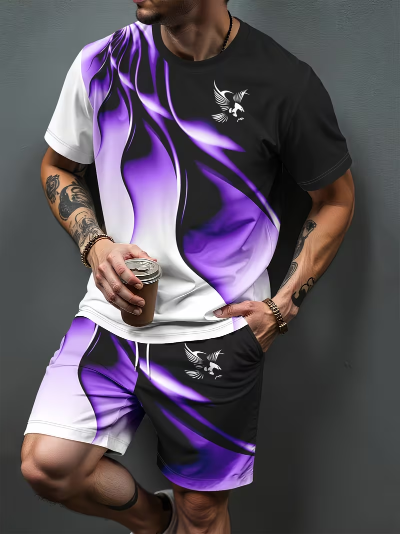 🔥Men's 3D Printed Casual 2-Piece Set