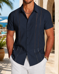 🔥Men's V-Neck Linen Guayabera Shirt
