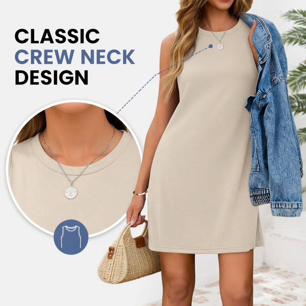Women's Crew Neck Sleeveless Summer Dress