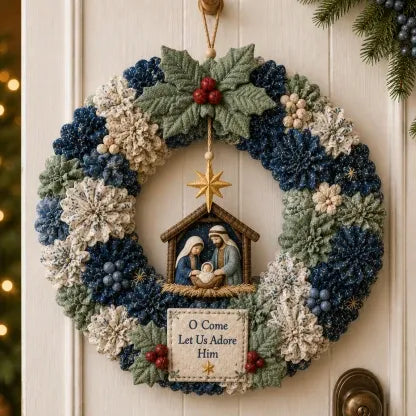 🎄✨ DIY 3D Fabric Poke Christmas Wreath Kit – With Tutorial & Guide Included ❤️