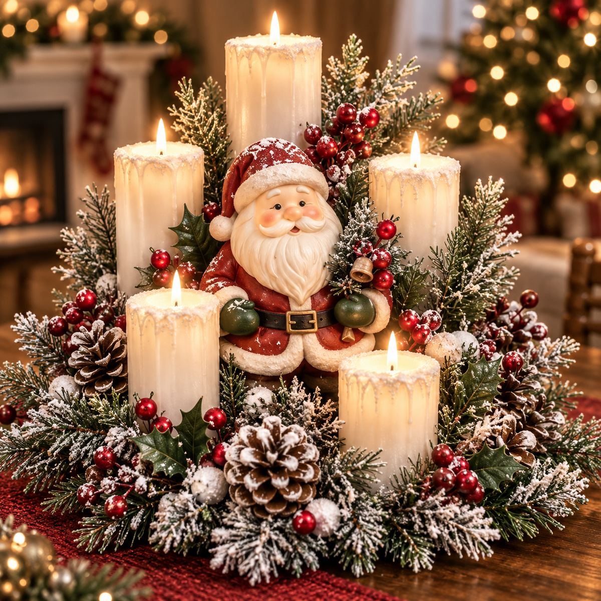 🎅🎄 Christmas Santa Table Centerpiece – Festive Winter Holiday Decor！！！✨✨