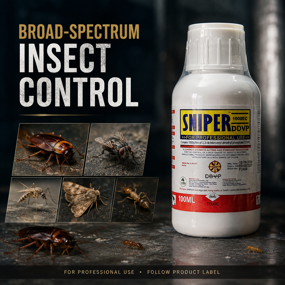 Household Pest Control Concentrate – Indoor insecticide and cockroach control solution; effective against cockroaches, crawling insects, flies, and more.