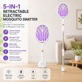 Retractable electric mosquito swatter, 1200mAh rechargeable
