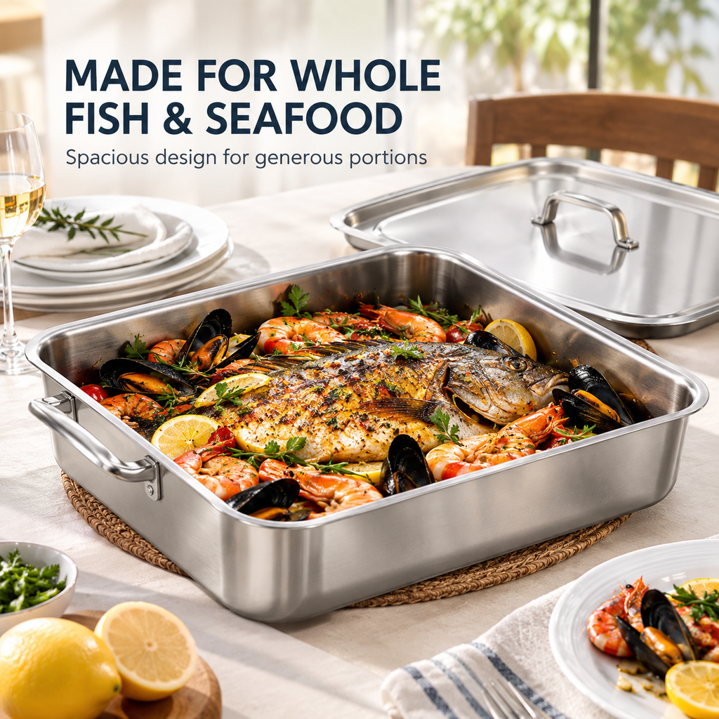 🍞🍪 Large, Extra-Thick, Heavy-Duty Baking Pan – High-Temperature Resistant Kitchen Tray 🔥👨‍🍳