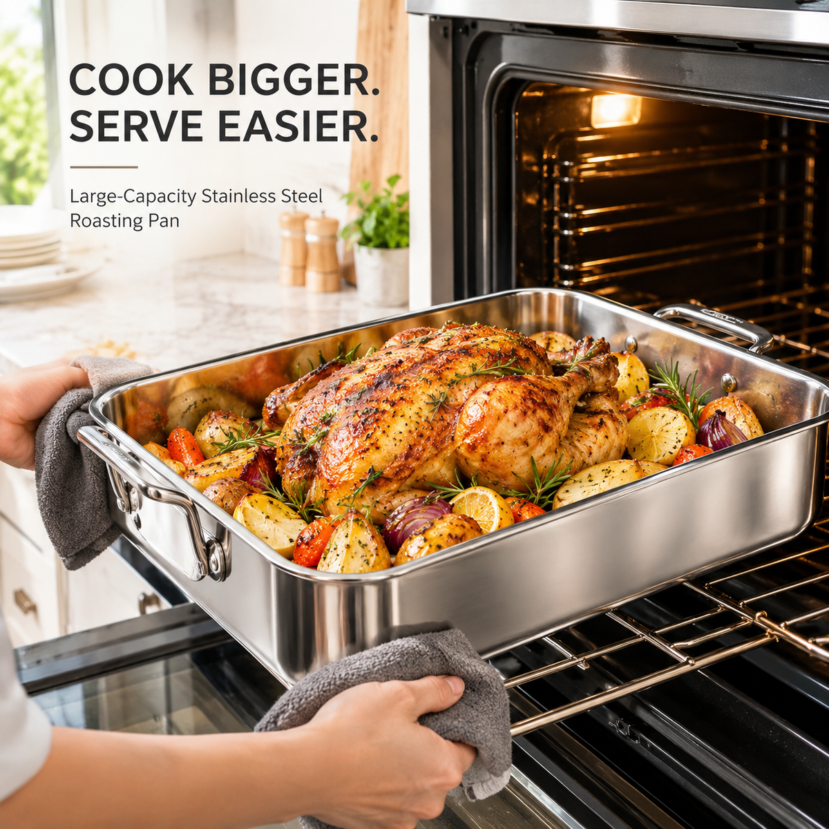 🍞🍪 Large, Extra-Thick, Heavy-Duty Baking Pan – High-Temperature Resistant Kitchen Tray 🔥👨‍🍳