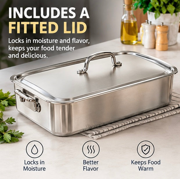 🥘🥘Large, extra-thick, heavy-duty baking pan; high-temperature resistant kitchen tray.