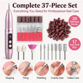 Portable electric nail file with grinding set; suitable for manicures and pedicures; lightweight and portable