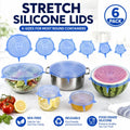 🥣✨ 6-Pack Silicone Stretch Lids – Reusable Food-Grade Container Covers 🍱