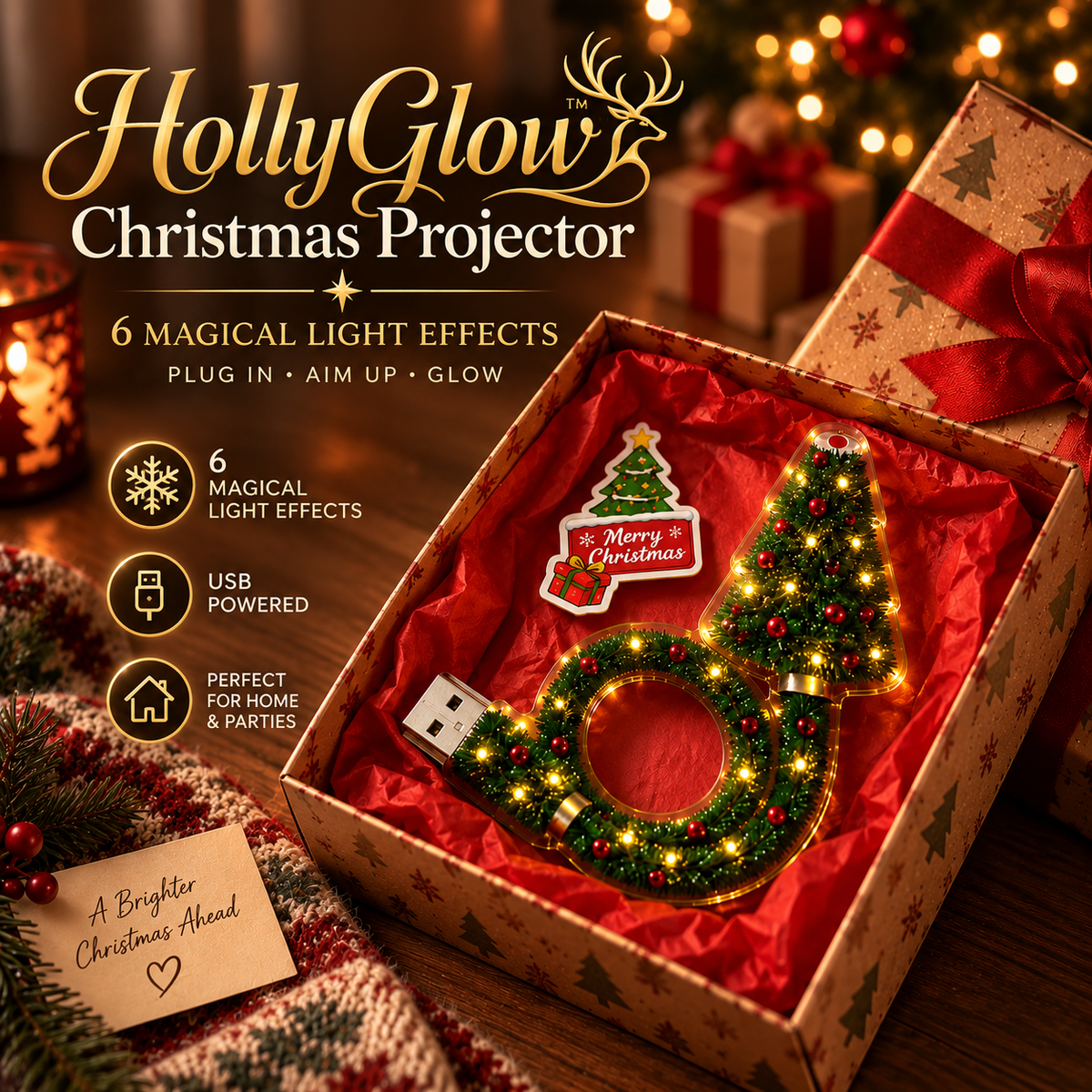 ⏳🔥LIMITED TIME 50% OFF!🎄Christmas Ceiling Projector – 6 Magical Light Effects for Instant Holiday Magic ✨
