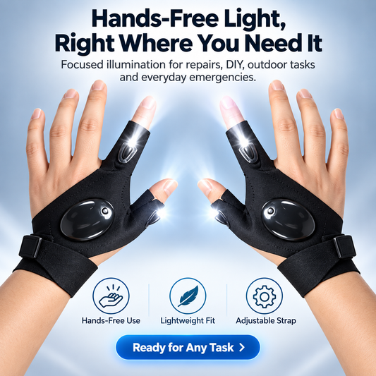 🧤 Wearable Finger Torches – Illuminated Gloves for Angling, Camping, DIY & Night Adventures
