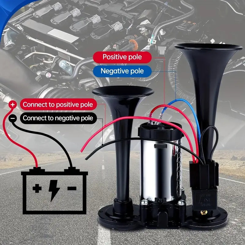 📢🔊 2026 Upgraded 12V 130DB Air Horn Dual Horn Kit with Air Compressor 🚗✨
