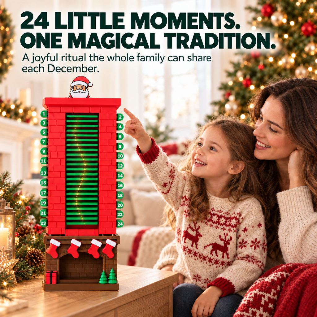 🎅🎅 24-Day Santa Chimney Christmas Countdown Calendar – Interactive Reusable Holiday Decor