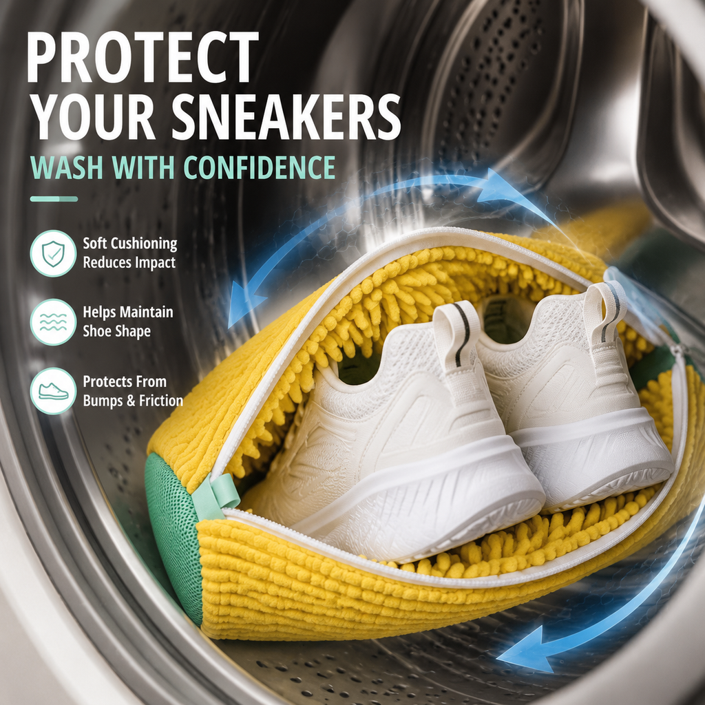 👟👟  No-Scrub Shoe Washing Bag – Clean & Protect Your Sneakers In The Washing Machine