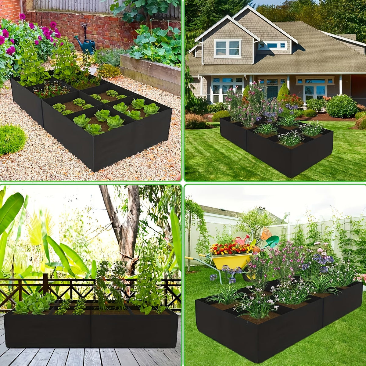8-grid Fabric Raised Flower Beds