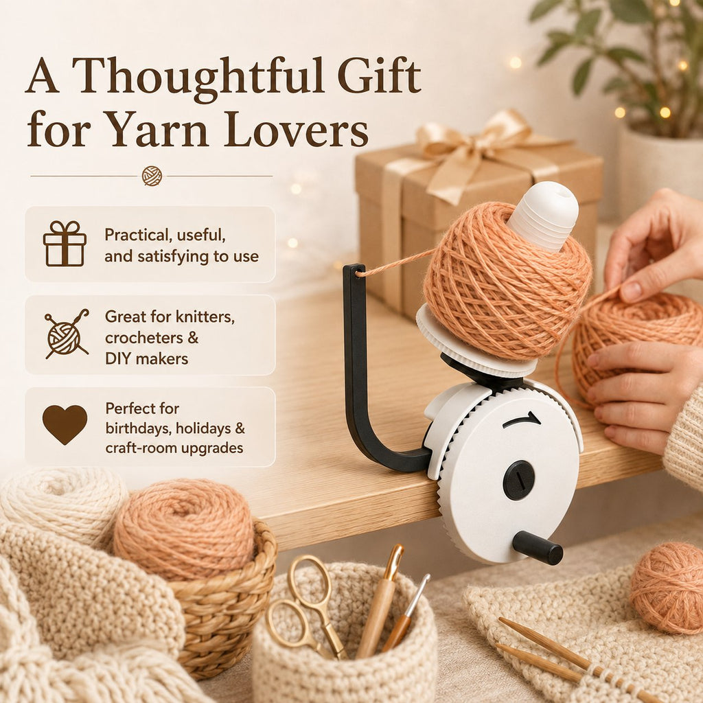 🧶 Manual Yarn Winder – Turn Loose Yarn Into Neat, Organized Cakes ✨